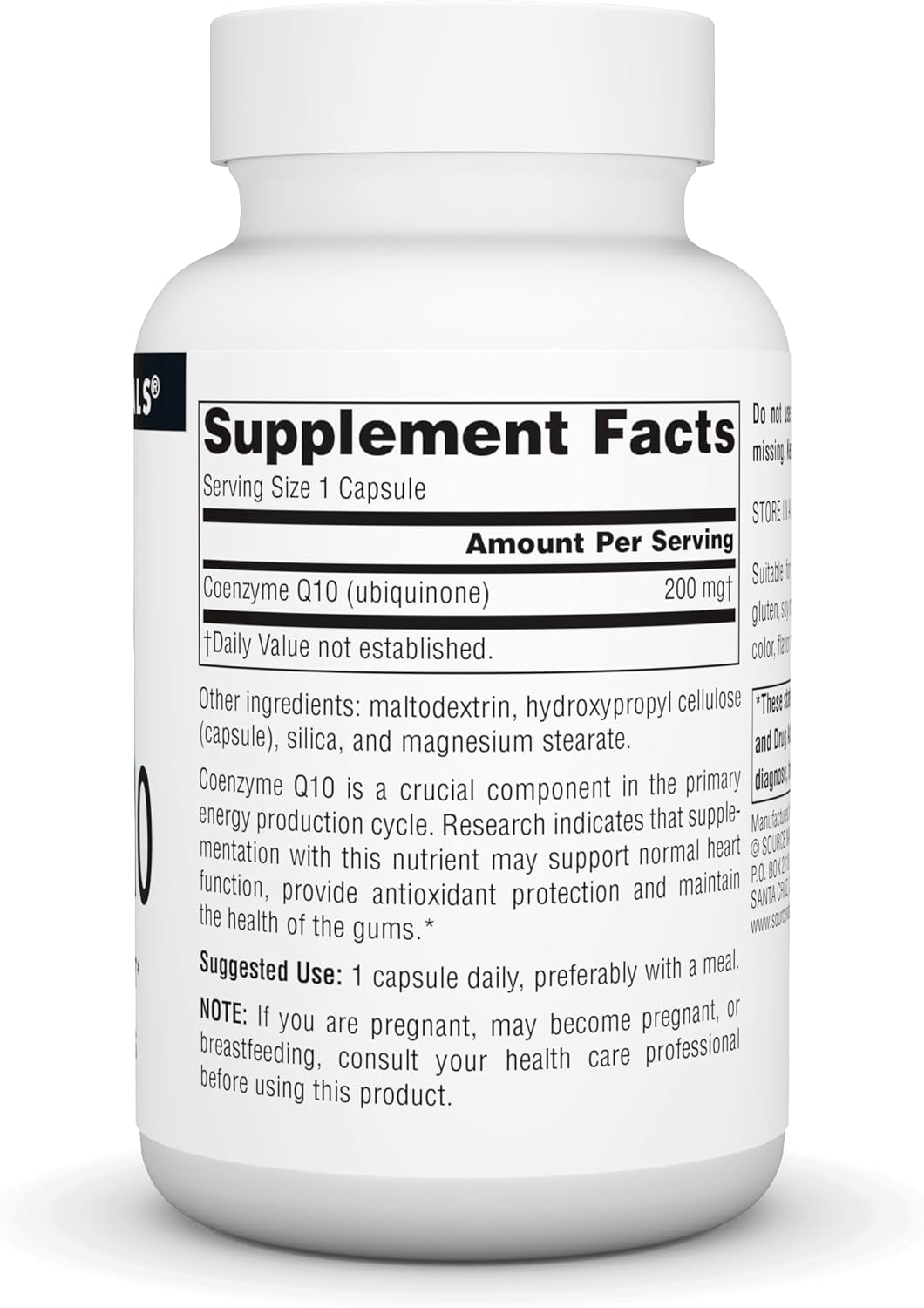 Source Naturals Coenzyme Q10 200mg Capsules - Antioxidant Support for Heart, Brain, Immunity, & Liver - 60 Vegetarian Capsules