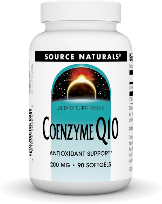 Source Naturals Coenzyme Q10 200mg Softgels - Antioxidant Support for Heart, Brain, Immunity, and Liver - 90 Count
