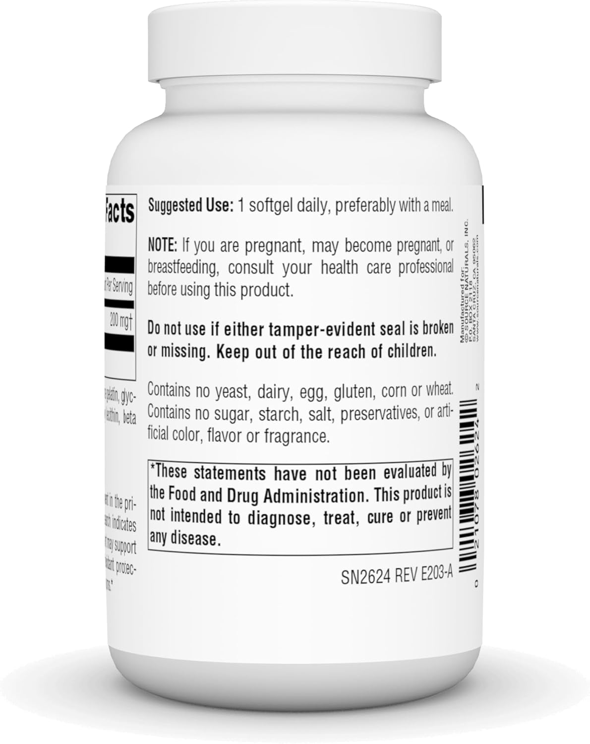 Source Naturals Coenzyme Q10 200mg Softgels - Antioxidant Support for Heart, Brain, Immunity, and Liver - 90 Count
