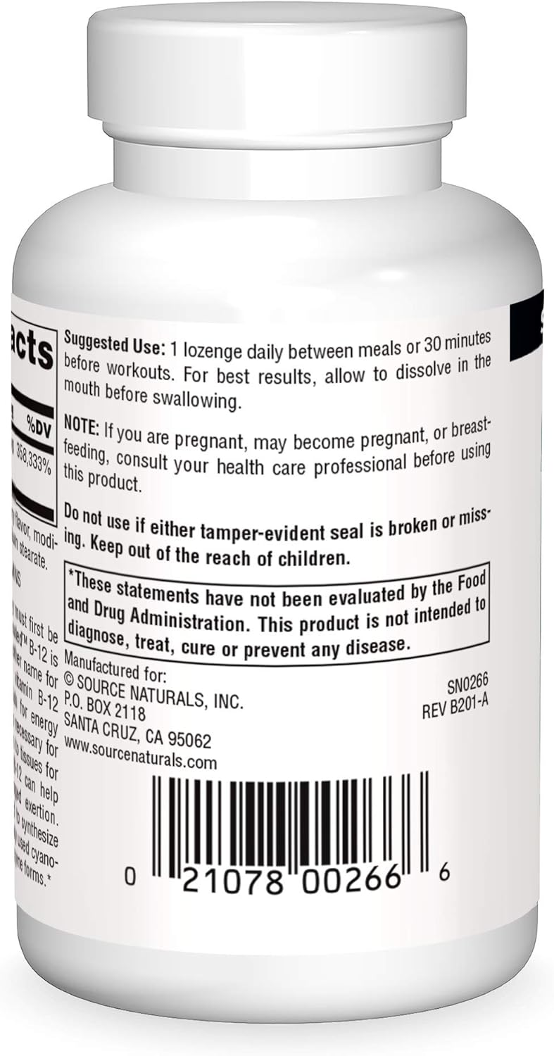 Source Naturals Dibencozide Coenzymated B-12 Athletic Series Lozenges - 120 Quick Dissolving Dietary Supplement