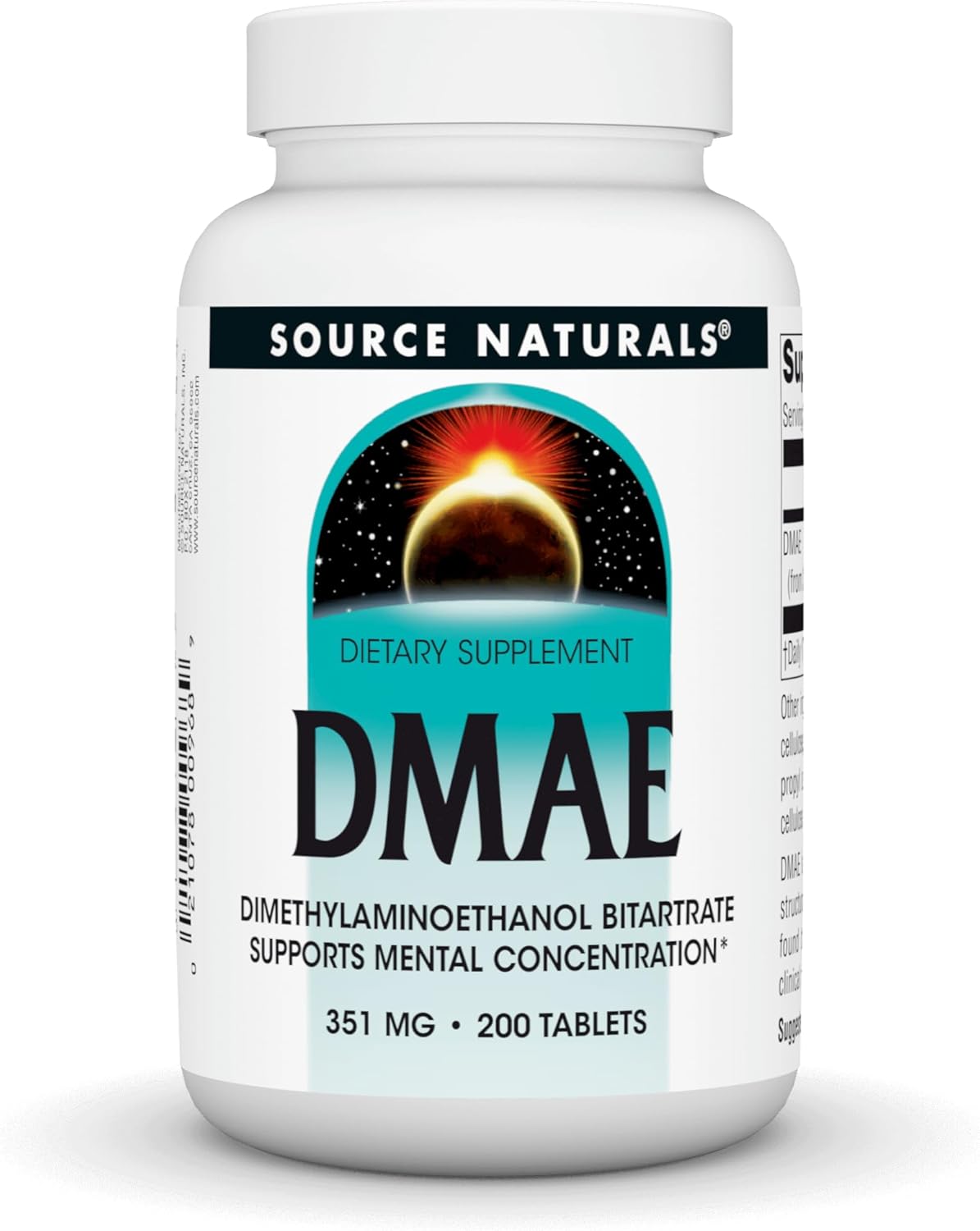Source Naturals DMAE Bitartrate 200 Tablets - Promotes Mental Focus and Concentration