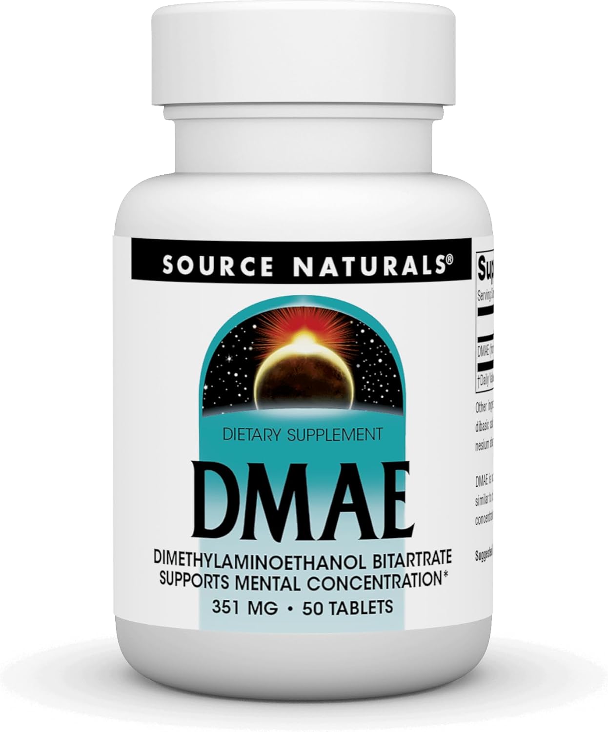 Source Naturals DMAE Bitartrate Tablets - Enhances Mental Focus - 50 Count