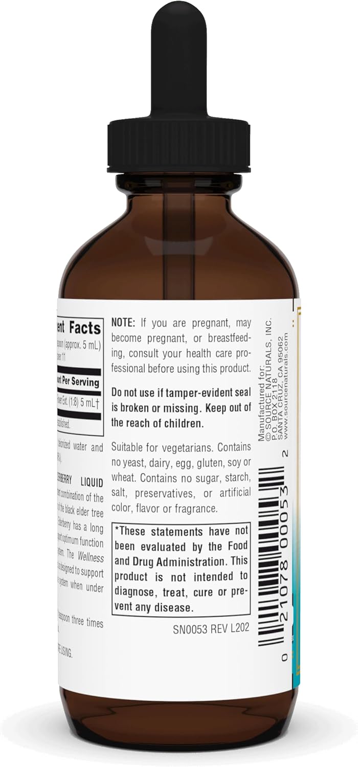 Source Naturals Elderberry Extract: Immune System Support Supplement - 2 OZ Bottle