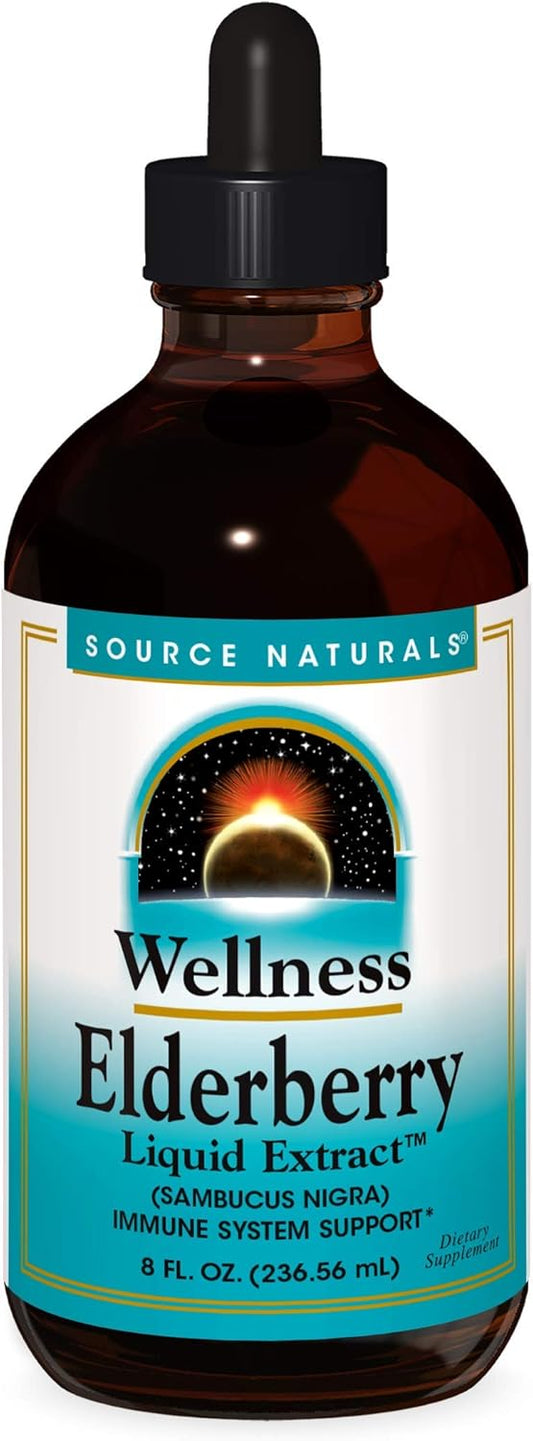 Source Naturals Elderberry Liquid Extract - Immune System Support - Sambucus Nigra - 8 fl oz
