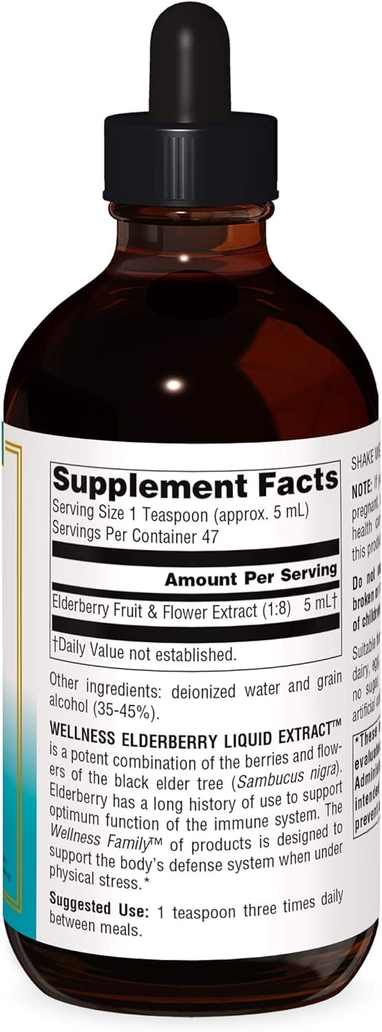 Source Naturals Elderberry Liquid Extract - Immune System Support - Sambucus Nigra - 8 fl oz