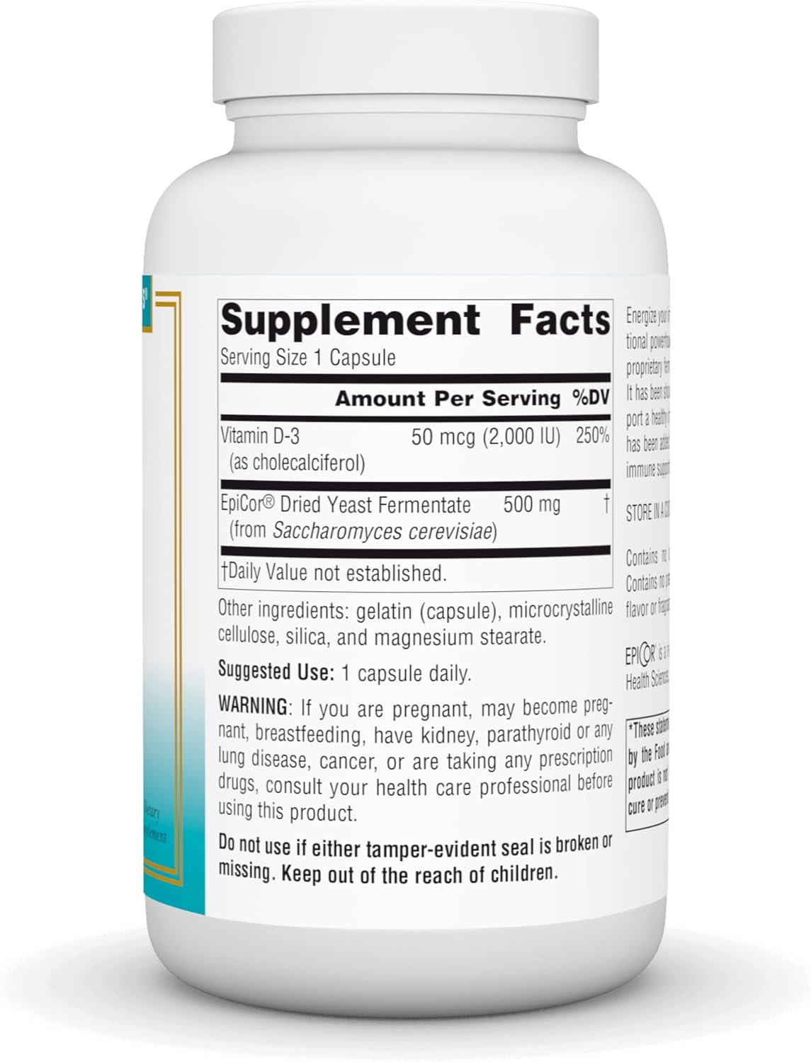 Source Naturals EpiCor with Vitamin D-3 Capsules for Stronger Immune System - 120 Count