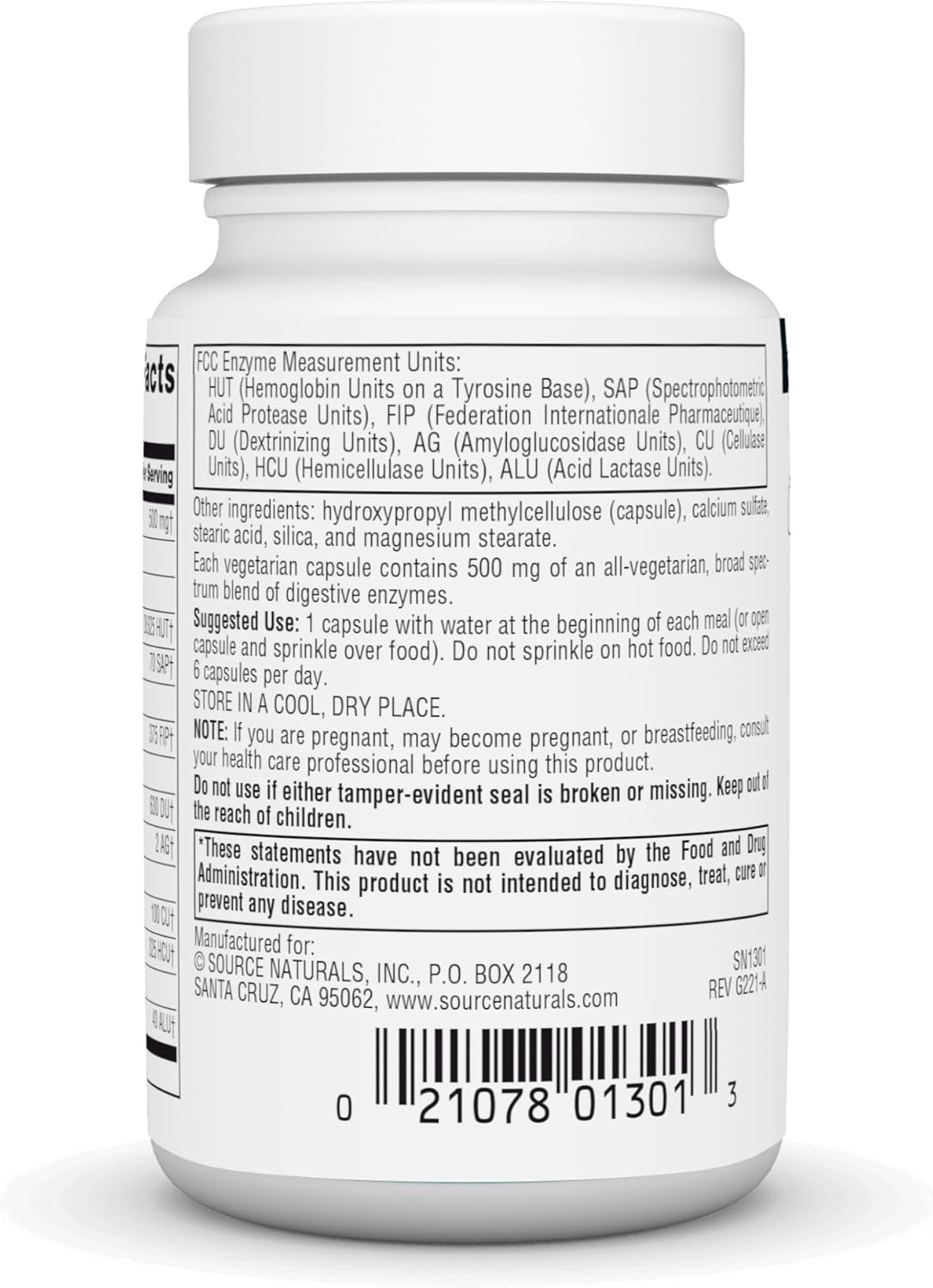 Source Naturals Essential Enzymes 500mg Supplement for Digestive Health & Immune Support - 60 Vegetarian Capsules