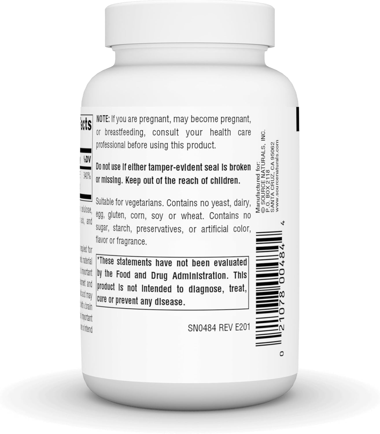 Source Naturals Folic Acid 800 mcg - 500 Tablets for Healthy Pregnancy Support