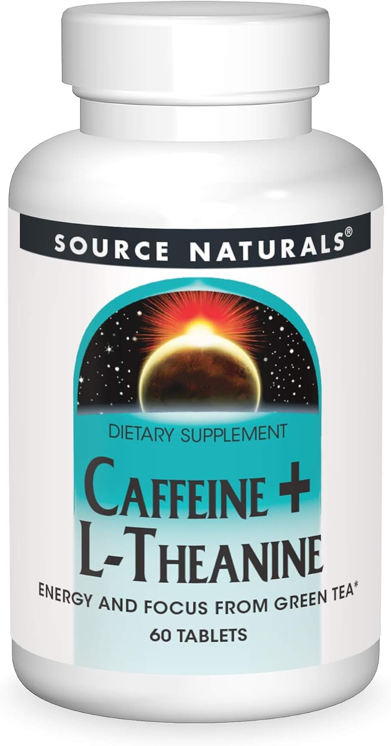 Source Naturals Green Tea Energy and Focus Support - 60 Tablets with Caffeine and L-Theanine - BoostGo Australia