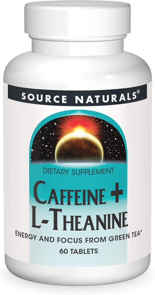 Source Naturals Green Tea Energy and Focus Support - 60 Tablets with Caffeine and L-Theanine - BoostGo Australia