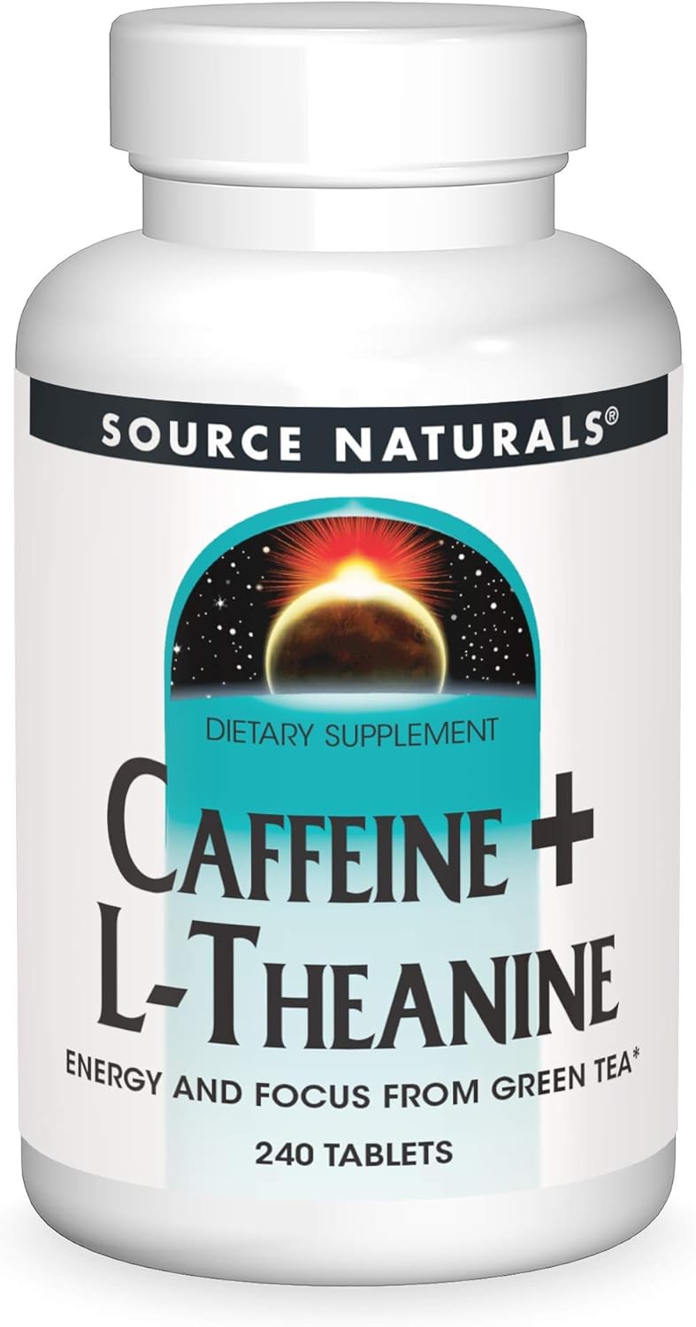 Source Naturals Green Tea Energy and Focus Support Supplement with Caffeine and L-Theanine - 240 Tablets - BoostGo Australia