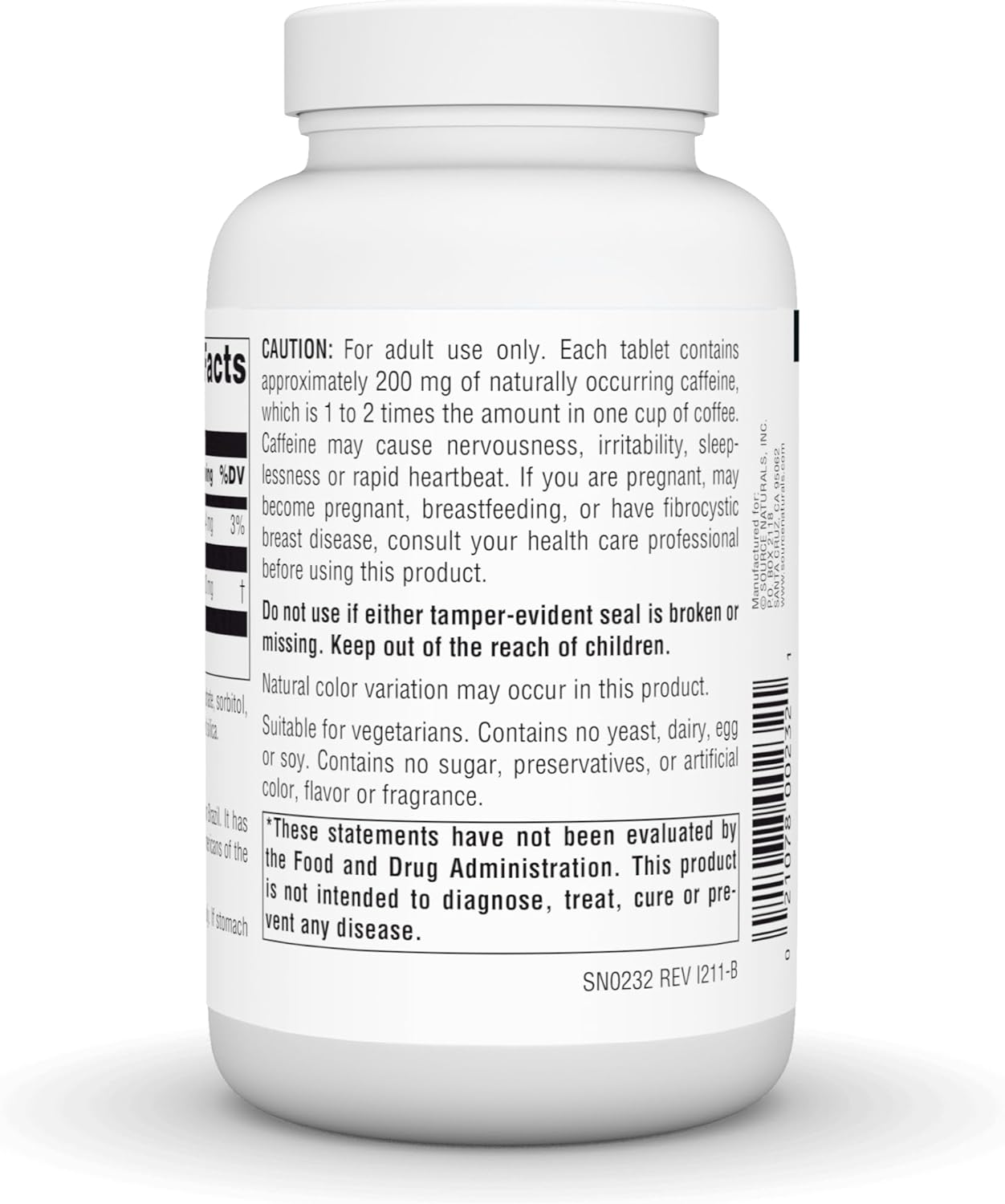 Source Naturals Guarana Energizer - 900mg, 100 Tablets for Caffeine and Energy Boost
