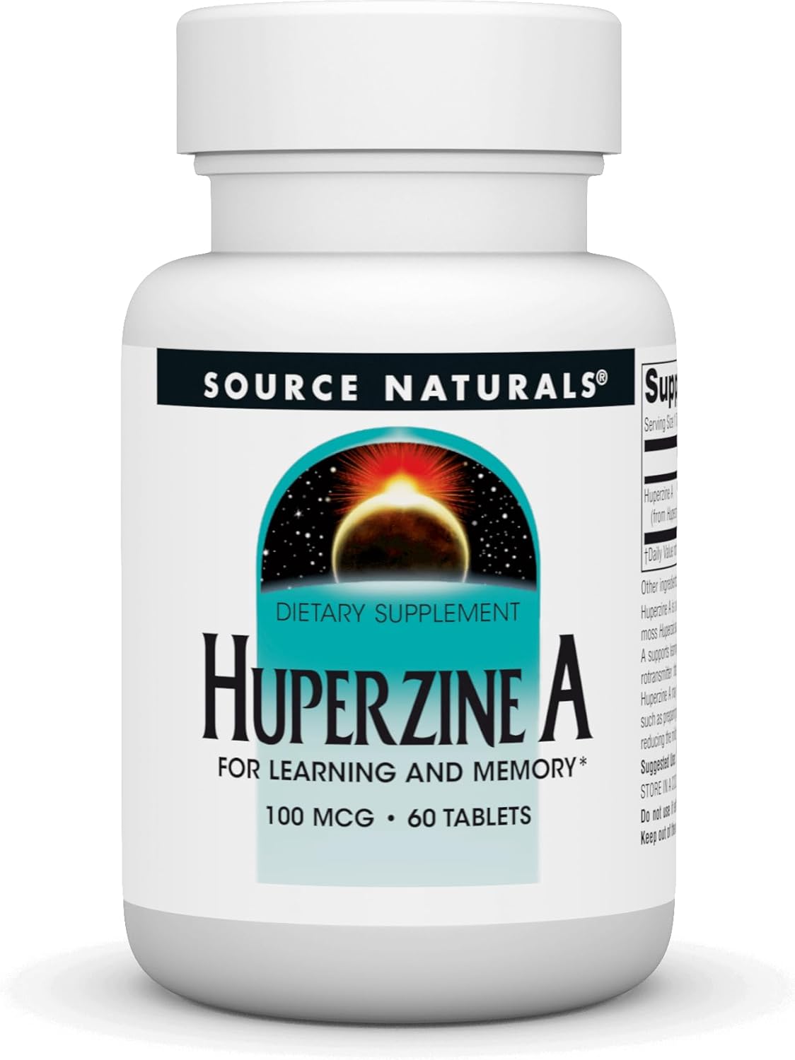 Source Naturals Huperzine A Supplement for Cognitive Function - 100 mcg, 60 Tablets