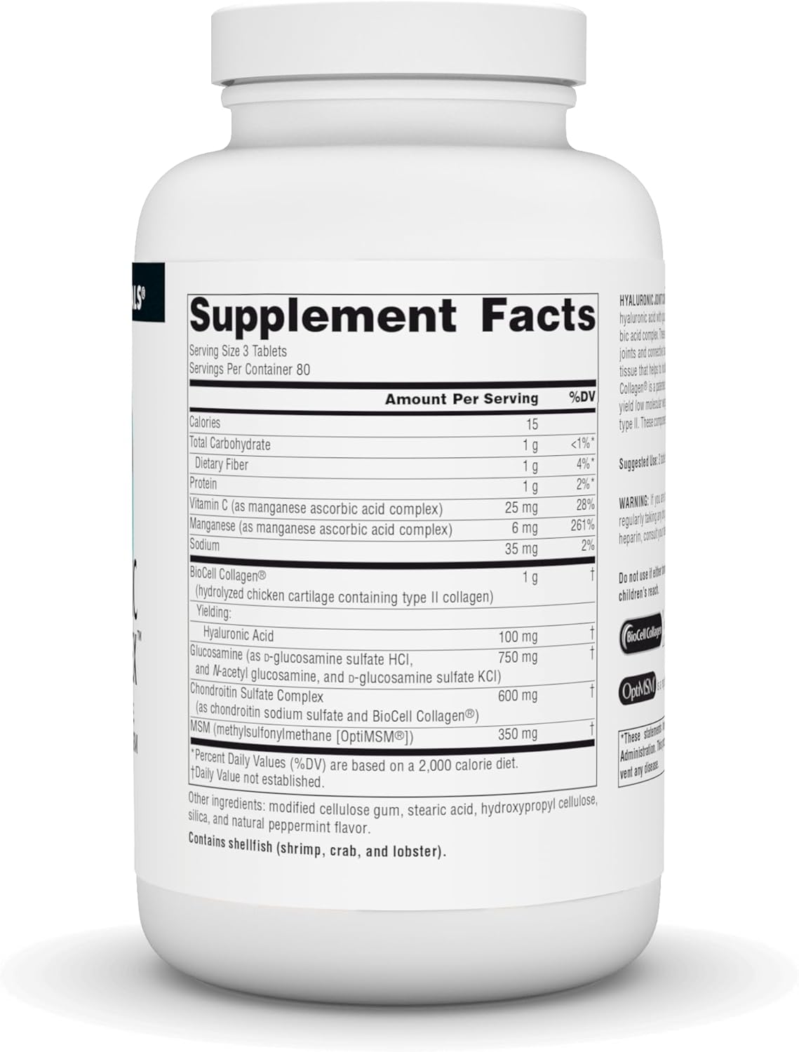 Source Naturals Hyaluronic Joint Complex with Glucosamine, Chondroitin & MSM Extra Strength - 240 Tablets