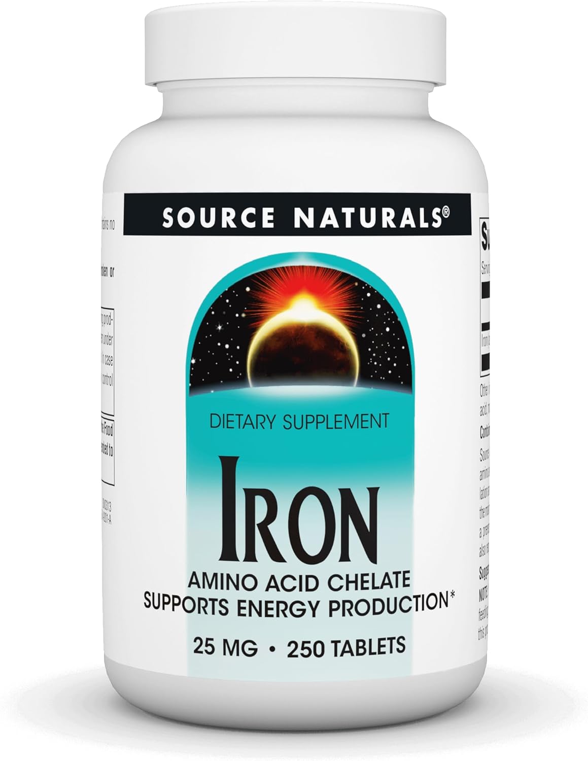 Source Naturals Iron Amino Acid Chelate Supplement for Energy Production - 250 Tablets
