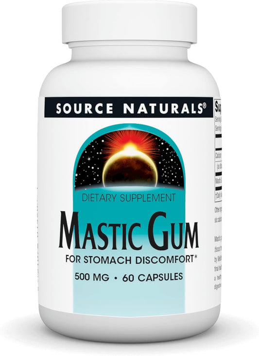Source Naturals Mastic Gum Capsules - 60 Count, 500mg for Stomach Discomfort - BoostGo Australia