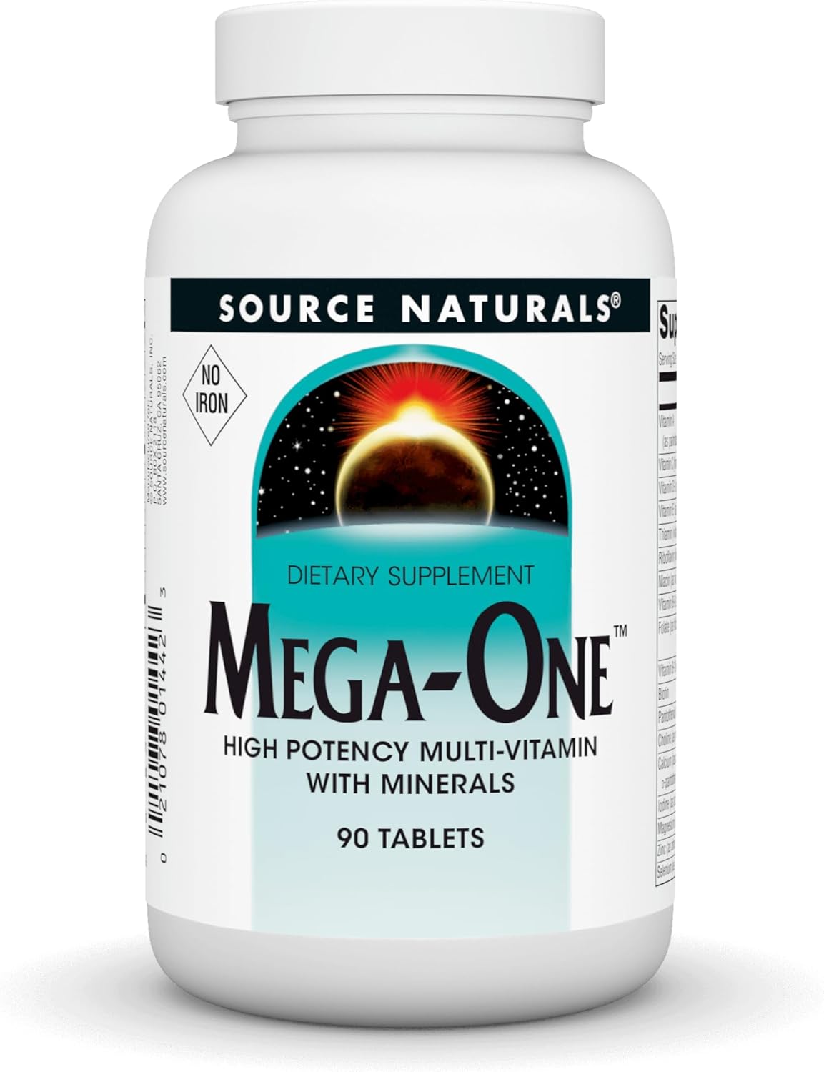 Source Naturals Mega-One Multi-Vitamin & Mineral Supplement (Iron-Free) - 90 Tablets