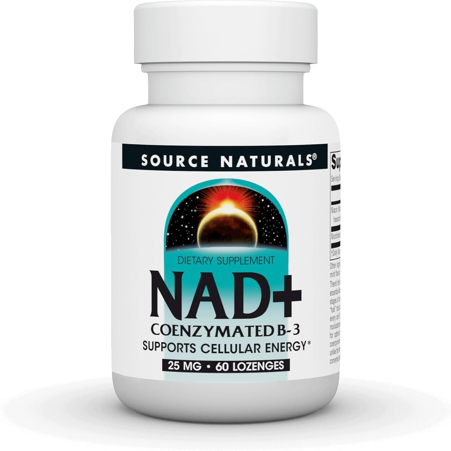 Source Naturals NAD+ Coenzymated B-3 Lozenges 25mg Cellular Energy Support 60 Count