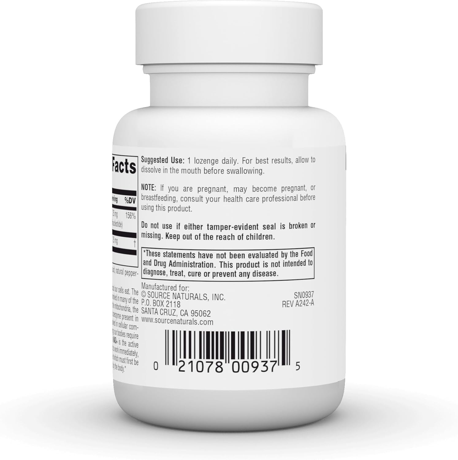 Source Naturals NAD+ Coenzymated B-3 Lozenges 25mg Cellular Energy Support 60 Count