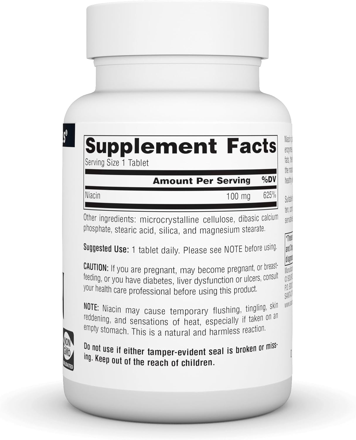 Source Naturals Niacin 100mg Vitamin B-3 Tablets - 250 Count, Non-GMO Formula