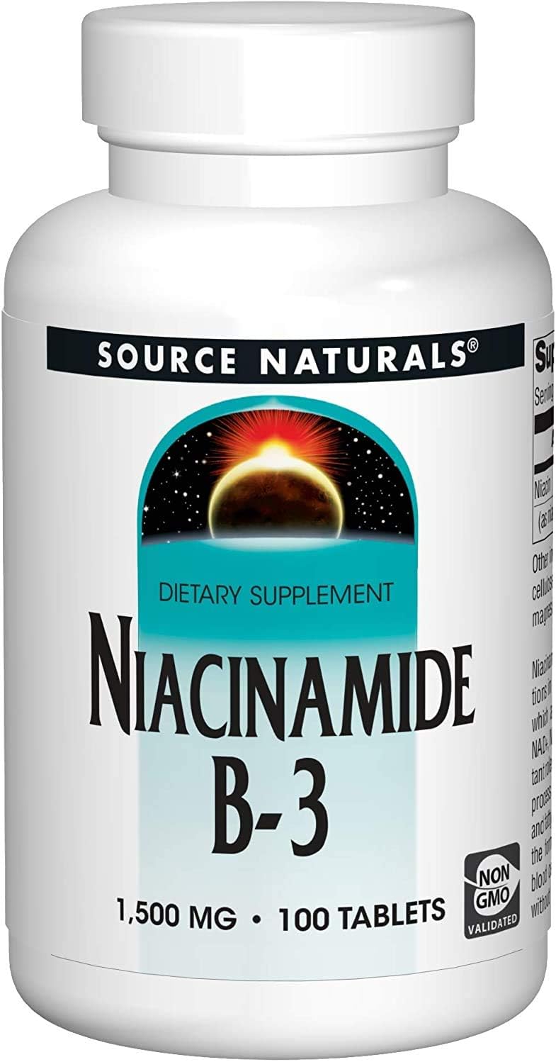Source Naturals Niacinamide 1500mg, 200 Tablets, Pack of 2