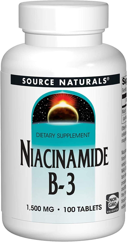 Source Naturals Niacinamide 1500mg, 200 Tablets, Pack of 2