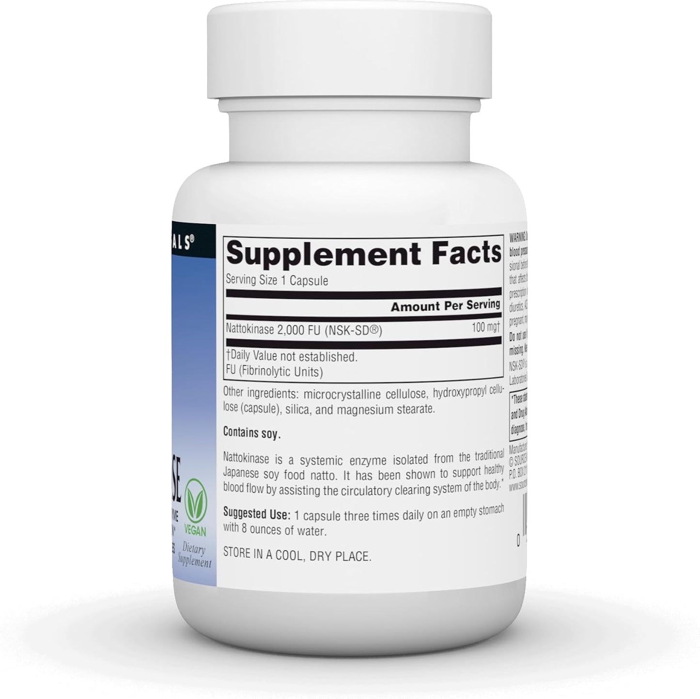 Source Naturals NSK-SD Nattokinase Supplement for Circulation Support, 100mg, 30 Vegan Capsules