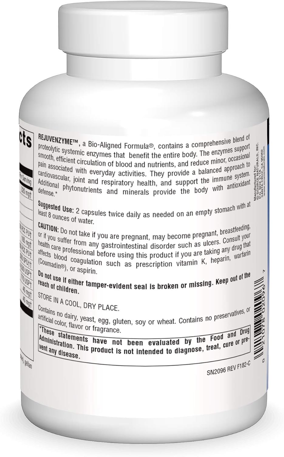 Source Naturals RejuvenZyme Capsules - Comprehensive Heart, Joint, and Immune Support Formula, 500 Count