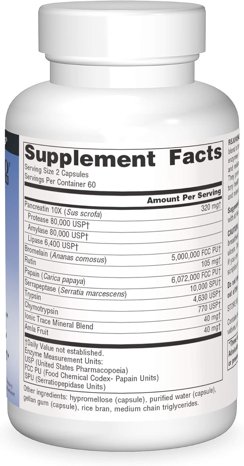 Source Naturals RejuvenZyme Capsules for Heart, Joint, and Immune Health Support - 120 Count