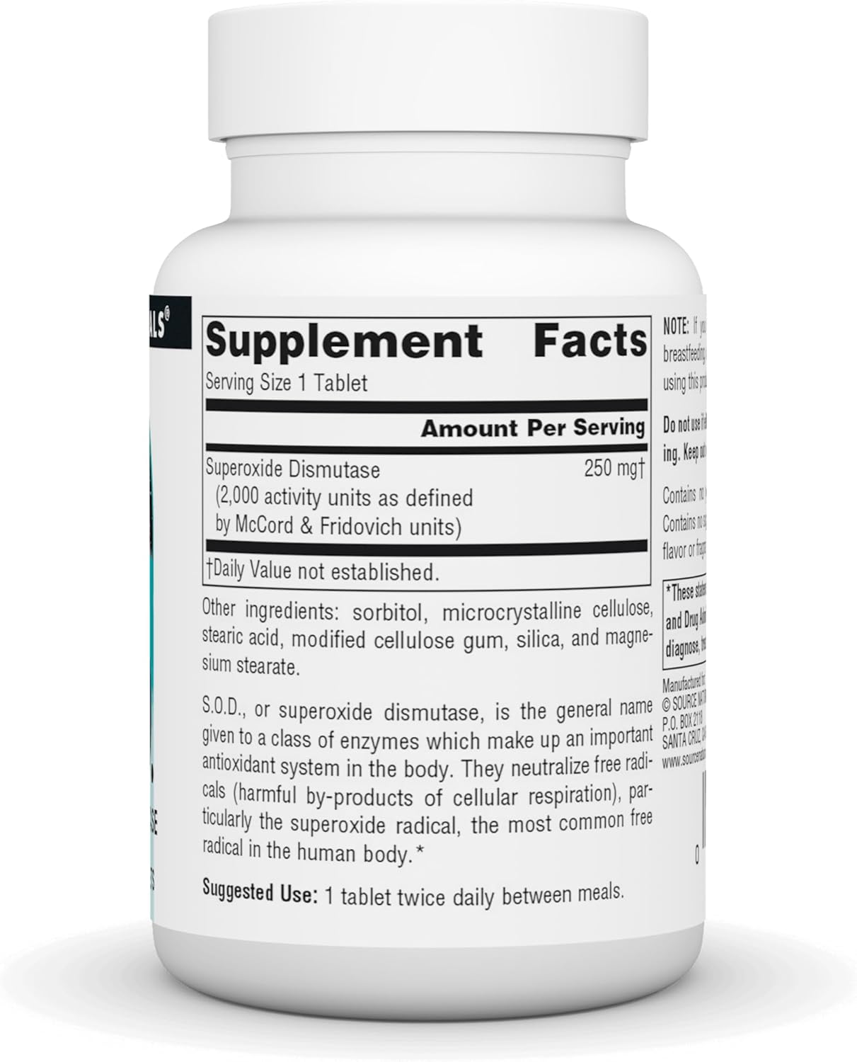 Source Naturals S-O-D Superoxide Dismutase Dietary Supplement 90 Tablets - Antioxidant Support for Overall Health