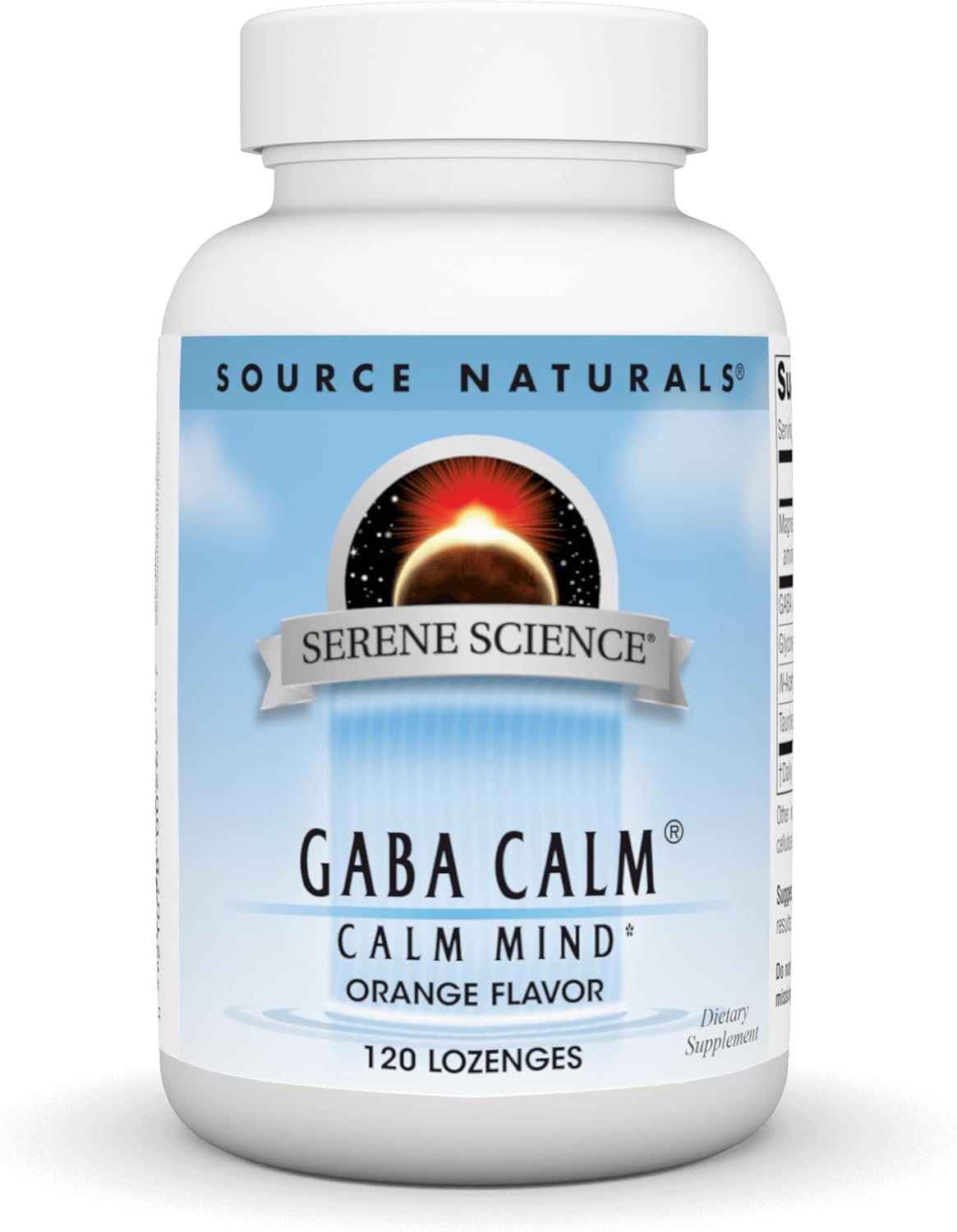 Source Naturals Serene Science GABA Calm Lozenges - Orange Flavor for Calming Mood - 120 Quick Dissolving Tablets