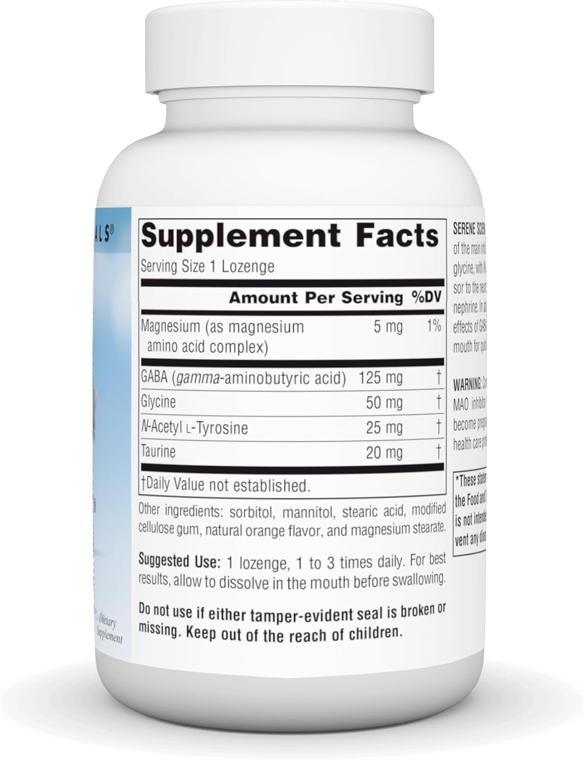 Source Naturals Serene Science GABA Calm Lozenges - Orange Flavor for Calming Mood - 120 Quick Dissolving Tablets