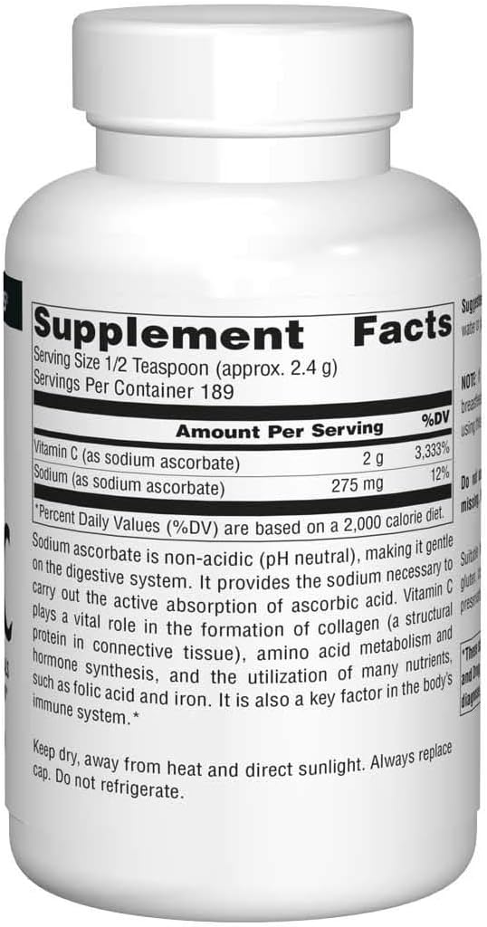 Source Naturals Sodium Ascorbate Crystals Vitamin C Powder - 16 Ounces, Immune System Support