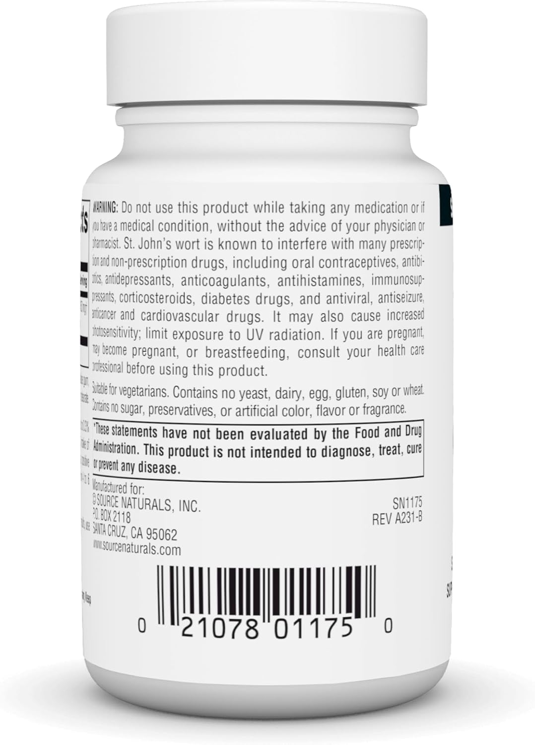 Source Naturals St. John's Wort 450 mg for Positive Mental Outlook - 45 Tablets