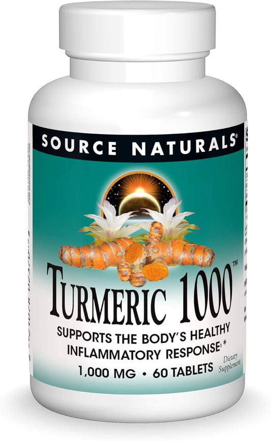 Source Naturals Turmeric 1000, 1000mg for Healthy Inflammatory Response, 60 Tablets
