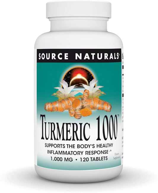 Source Naturals Turmeric 1000mg Tablets for Healthy Inflammatory Response - 120 Count