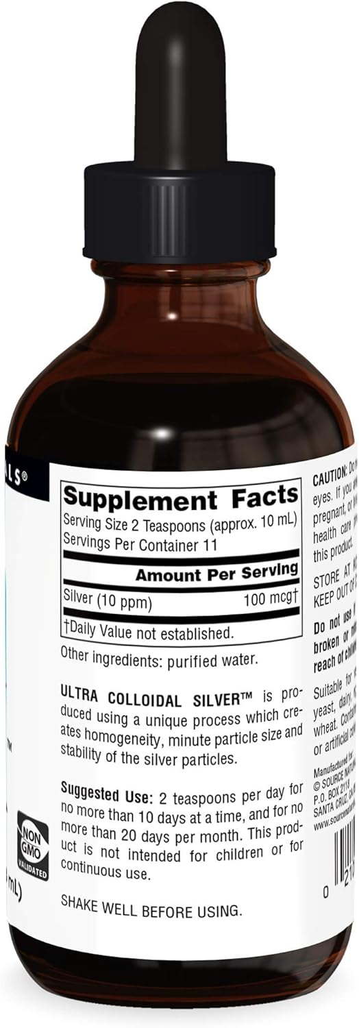 Source Naturals Ultra Colloidal Silver 4 oz Liquid Supplement - Immune System Boost