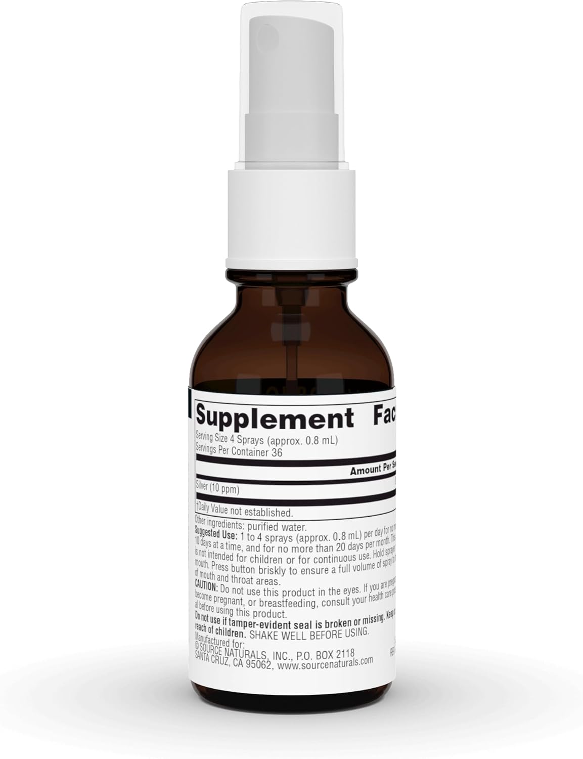 Source Naturals Ultra Colloidal Silver Spray 10 ppm - 1 fl oz for Immune Health