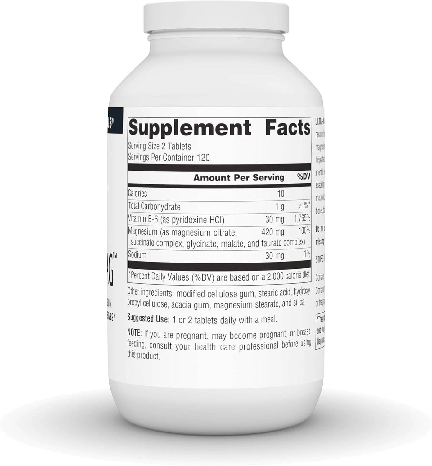 Source Naturals Ultra-Mag: 240 Vegan Tablets Bioavailable Magnesium Supplement for Muscle Relaxation and Nerve Calmness