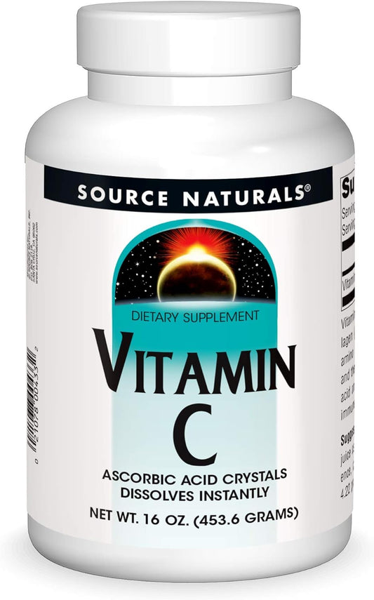 Source Naturals Vitamin C Ascorbic Acid Crystals 16 oz - Instantly Dissolving Dietary Supplement