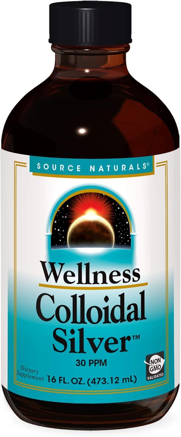 Source Naturals Wellness Colloidal Silver 30 ppm - 16 Fluid oz for Physical Well-Being