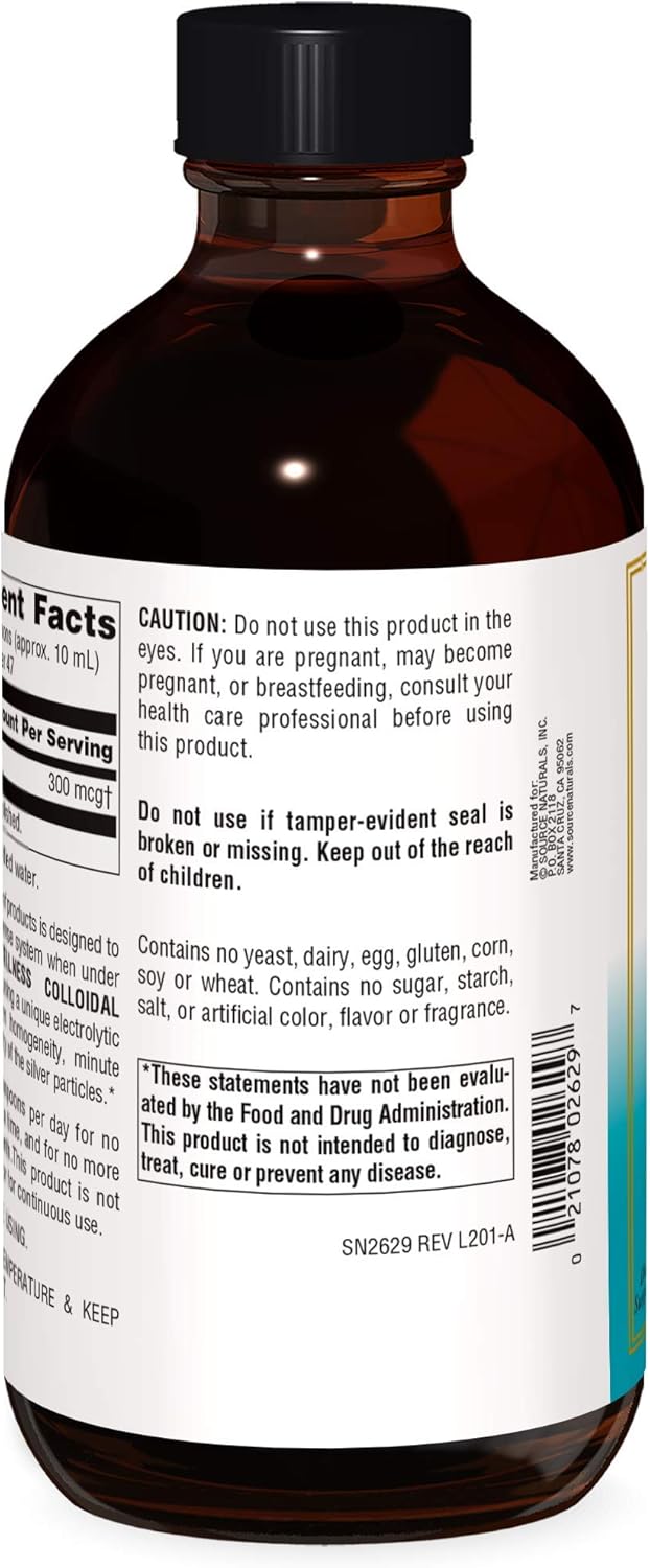Source Naturals Wellness Colloidal Silver 30 ppm - 16 Fluid oz for Physical Well-Being