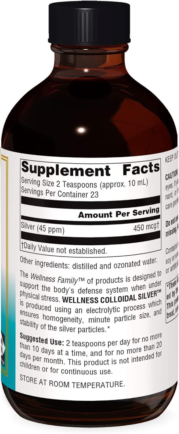 Source Naturals Wellness Colloidal Silver 45 ppm - 8 fl oz, Promotes Physical Health and Well-Being*