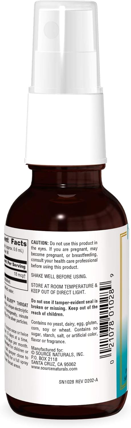 Source Naturals Wellness Colloidal Silver Liquid Spray - 30 PPM, 2 oz Bottle