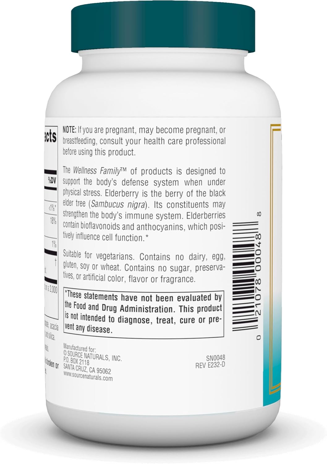 Source Naturals Wellness Elderberry Extract - 500mg, 120 Tablets for Immune System Boost