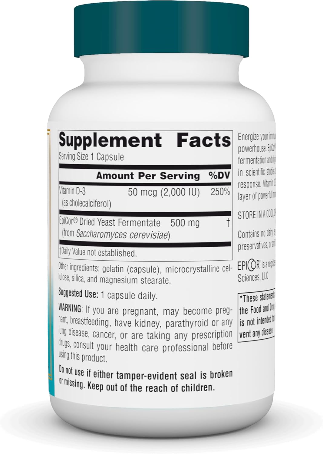 Source Naturals Wellness EpiCor and Vitamin D-3 Capsules for Immune Support - 60 Count