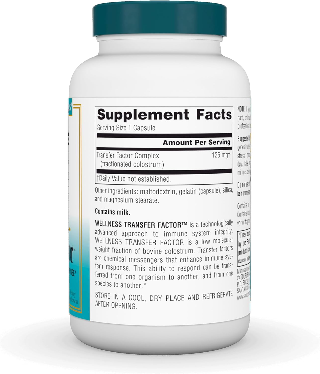 Source Naturals Wellness Transfer Factor Capsules - Immune System Support Supplement (30 Count, 125mg)