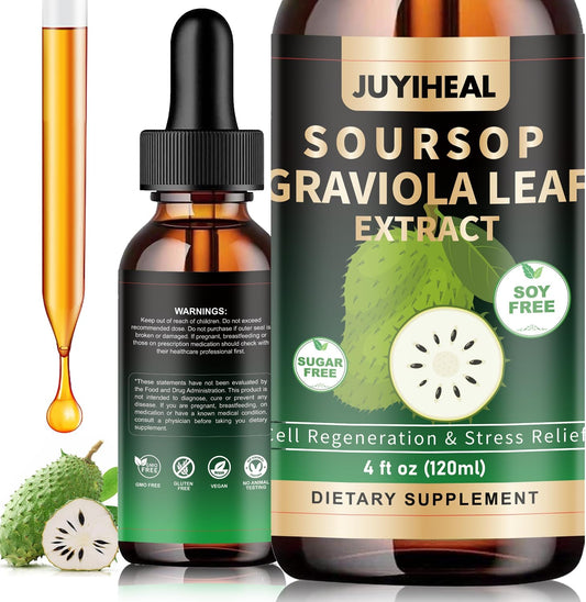Soursop Graviola Liquid Drops - 4 Fl Oz - Immune Support, Cell Health, Multivitamin - Herbal Goodness - Sugar/Gluten Free - BoostGo Australia