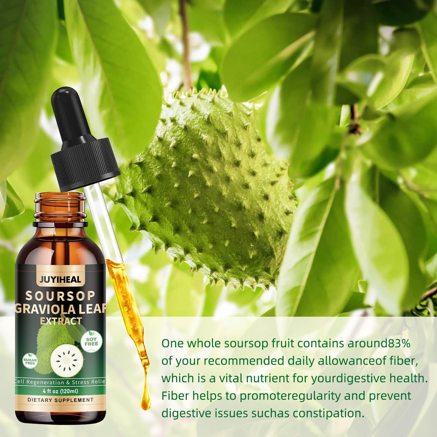 Soursop Graviola Liquid Drops - 4 Fl Oz - Immune Support, Cell Health, Multivitamin - Herbal Goodness - Sugar/Gluten Free - BoostGo Australia
