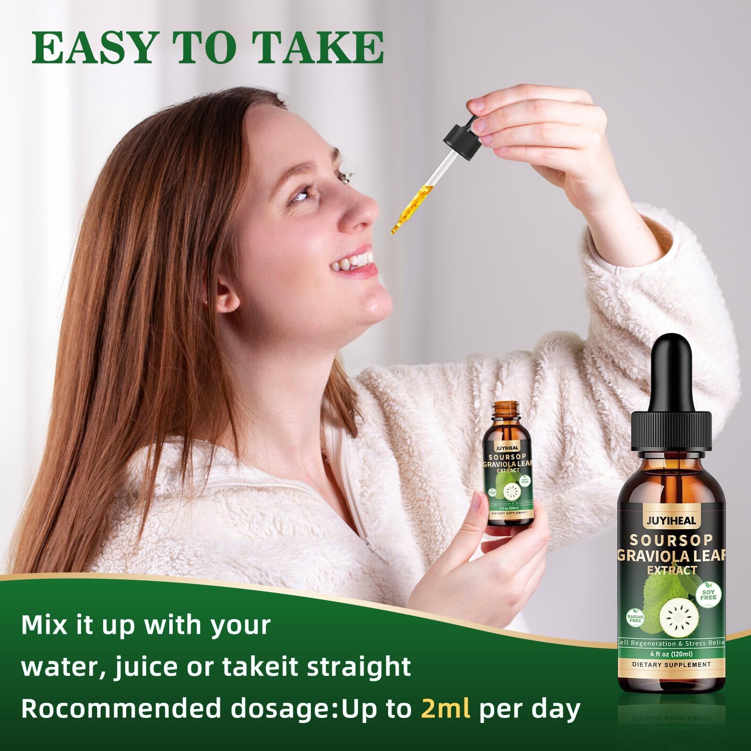 Soursop Graviola Liquid Drops - 4 Fl Oz - Immune Support, Cell Health, Multivitamin - Herbal Goodness - Sugar/Gluten Free - BoostGo Australia